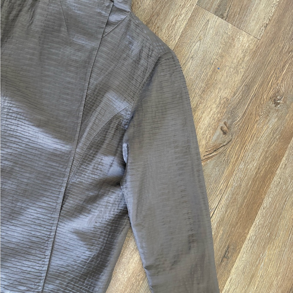 Eileen Fisher  Gray Pleated Textured Jacket